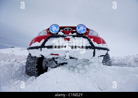 Excursion en jeep, Ice Cap Langjökull, Islande Banque D'Images