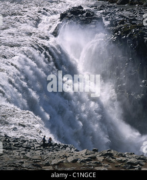 Cascade de Dettifoss Jokulsargljufur, canyon, le nord de l'Islande Banque D'Images