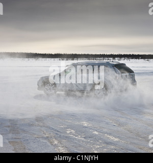 Ice Driving, Kiruna, Lapland, Sweden Banque D'Images
