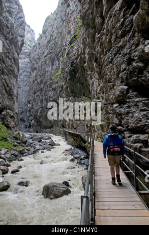 L'impressionnante gorge Gletscherschlucht près de Grindelwald Grund et Banque D'Images