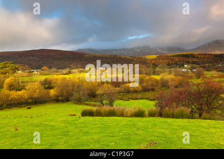 Vue de Torver vers le vieil homme de Coniston, Torver, Parc National de Lake District, Cumbria, Angleterre, Europe Banque D'Images