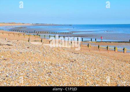 Plage de Climping Banque D'Images