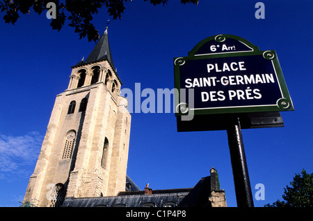 France, Paris, Eglise Saint Germain, Place Saint Germain des Prés Banque D'Images