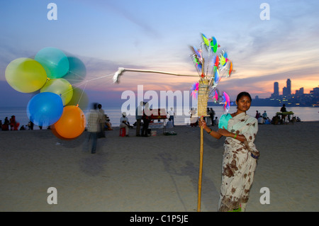 L'Inde, l'État du Maharashtra, Mumbai (Bombay), Chowpatty beach Banque D'Images