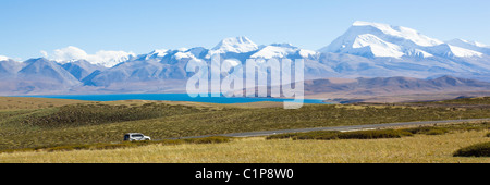 Tibet : sainte montagne et lac sacré Banque D'Images