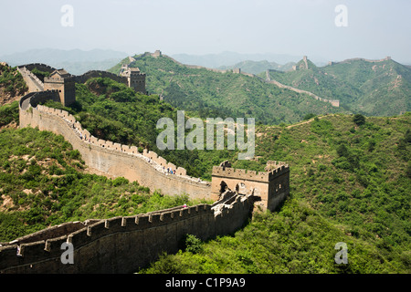 Grande Muraille de Chine, high angle view Banque D'Images