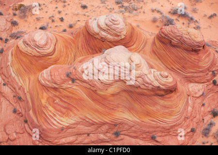 VUE AÉRIENNE.Boutons Coyote.Formation pittoresque de grès dans le comté de Coconino, dans le nord de l'Arizona, aux États-Unis. Banque D'Images