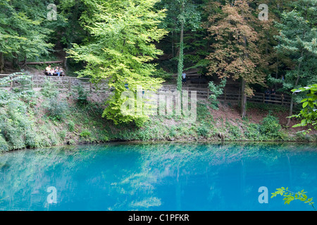 Allemagne, Bavière, Blaubeuren, rivière Blau Banque D'Images