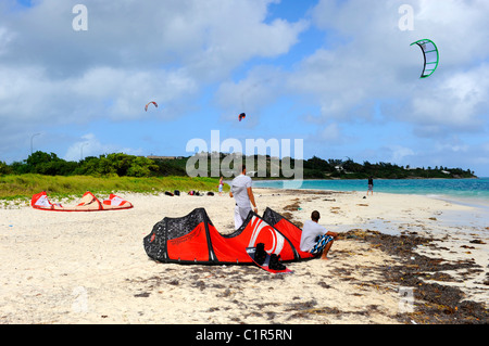 Plage de Jabberwock kitesurf St. John's Antigua NCL croisière des Caraïbes Banque D'Images