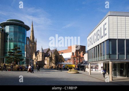 Le théâtre Crucible Sheffield South Yorkshire Angleterre Banque D'Images
