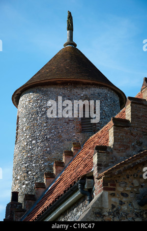 Église de campagne Bawburgh Norfolk avec tour ronde flint joli 14e siècle Banque D'Images