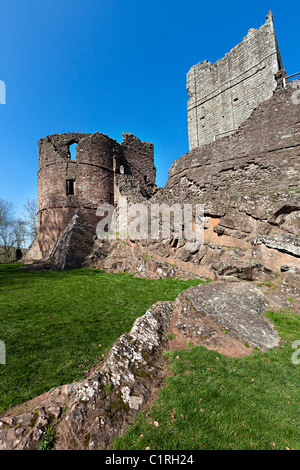 Le donjon et tour sud-ouest Goodrich Castle Herefordshire Angleterre UK Banque D'Images