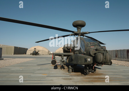 Un hélicoptère Apache à Camp Bastion, dans la province d'Helmand, en Afghanistan. Banque D'Images