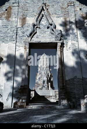 Entrée au Wat Ratchaburana - Ayutthaya Banque D'Images