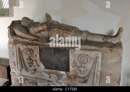 Sir William Roberts tombe, l'église Saint-Jacques, Sutton Cheney, Leicestershire, England, UK Banque D'Images