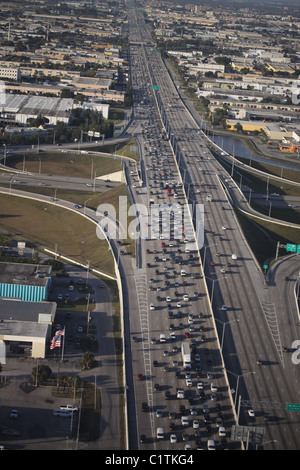 Traffic Jam Miami Floride highway Banque D'Images