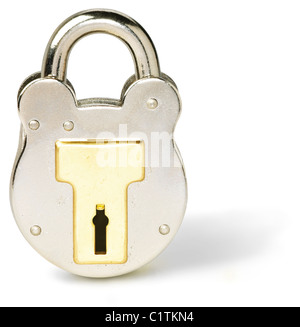 Un cadenas isolé sur un fond blanc avec clipping path Banque D'Images