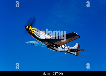 Un P-51D Mustang Kimberly Kaye en vol près de Chino, en Californie. Banque D'Images