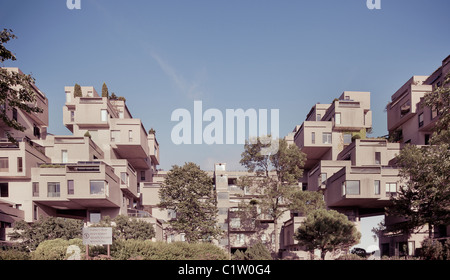 Habitat 67 Bâtiments de logement à Montréal, Québec, Canada par Moshe Safdie. Banque D'Images