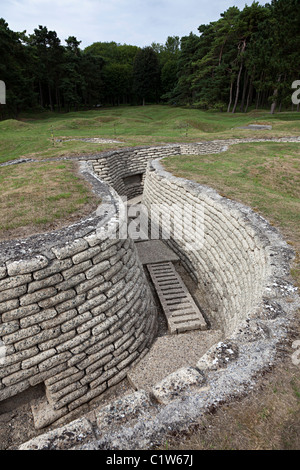 Vie des tranchées de la Première Guerre mondiale conservées sur la crête de Vimy, France Banque D'Images