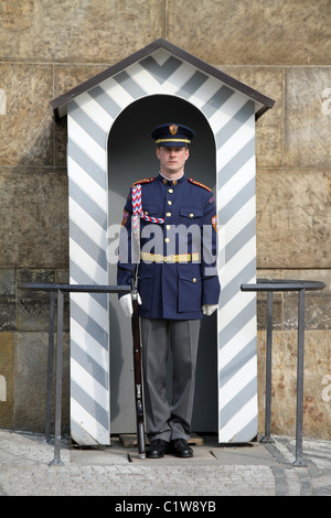 Dans la guérite de garde au Château de Prague à Prague, République Tchèque Banque D'Images