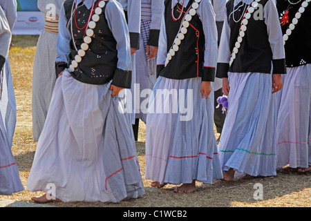 Yobin tribus à Namdapha Festival Culturel Eco, Miao, de l'Arunachal Pradesh, Inde Banque D'Images