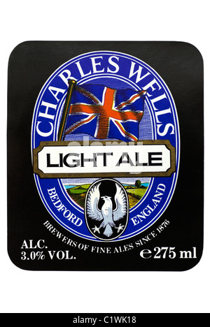 Charles Wells Light Ale l'étiquette du flacon - date inconnue mais Wells & Young's fusion de 2006. Banque D'Images