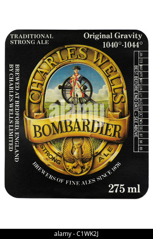 Charles Bombardier Strong Ale l'étiquette du flacon vers 1987-1989. Banque D'Images