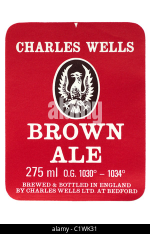 Charles Brown Ale l'étiquette du flacon - date inconnue mais Wells & Young's fusion de 2006. Banque D'Images