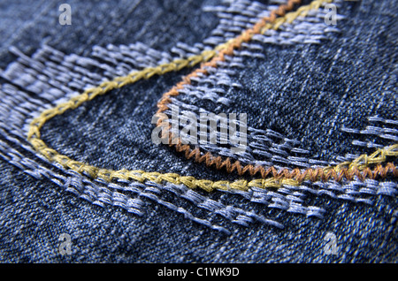 Gros plan d'une poche sur une paire de jeans. Banque D'Images