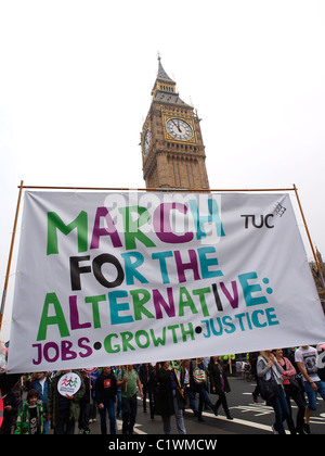 26 mars 2011 manifestation nationale contre le TUC. "La Marche pour l'Alternative' London Banque D'Images