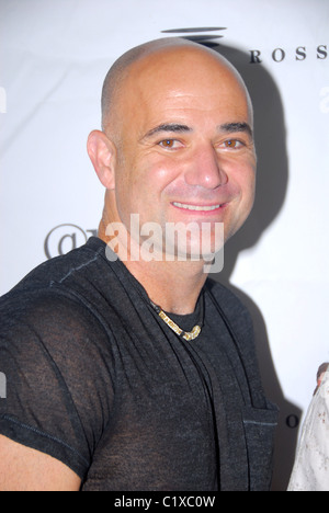 Andre Agassi, assister à l'exposition Grand Slam Tennis Gagnants Match à la Ross School Tennis Center à New York East Hampton Banque D'Images