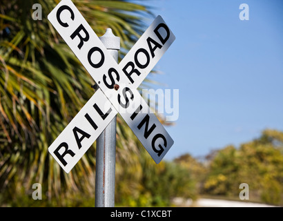 Concept de panneau de passage à niveau, Floride, États-Unis Banque D'Images