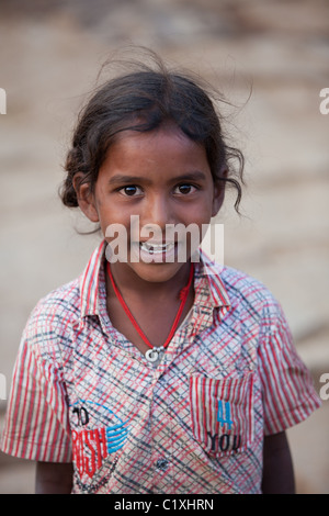 Fille dans l'Andhra Pradesh en Inde du Sud Banque D'Images