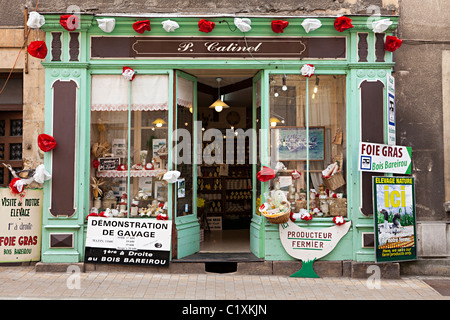 Magasin de vente de foie gras et des délices Montignac Dordogne France Banque D'Images