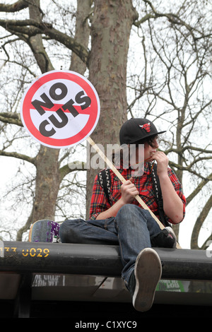 UK. Manifestation contre les coupures DU GOUVERNEMENT À LONDRES Banque D'Images