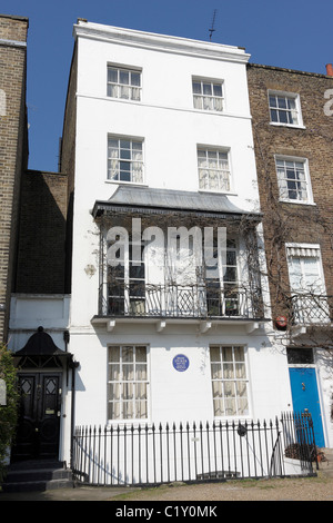 London Blue Plaque accueil de l'écrivain Bram Stoker, située à St Leonards exposée à Chelsea, Londres. Banque D'Images