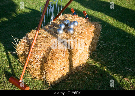 Le jeu de croquet botte Banque D'Images