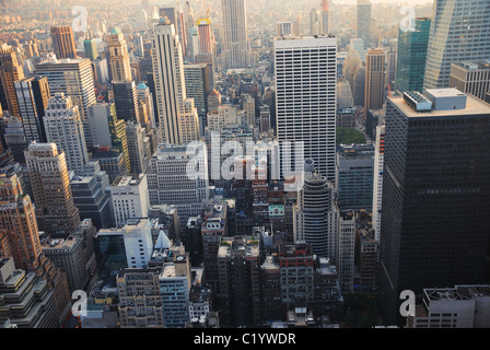 New York City Manhattan gratte-ciel vue depuis l'air. Banque D'Images