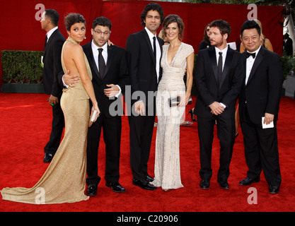 Kevin Connolly, Adrian Grenier, Perrey Reeves, Jerry Ferrara, Jamie-Lynn Sigler et Rex Lee 61e Primetime Emmy Awards s'est tenue à Banque D'Images