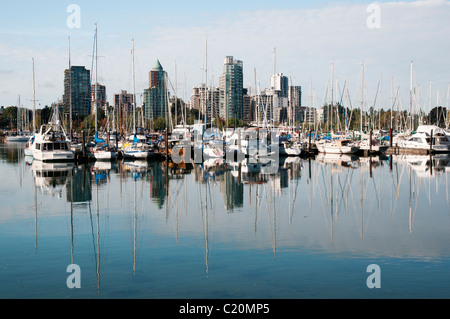 Coal Harbour Marina à Vancouver BC, Canada Banque D'Images