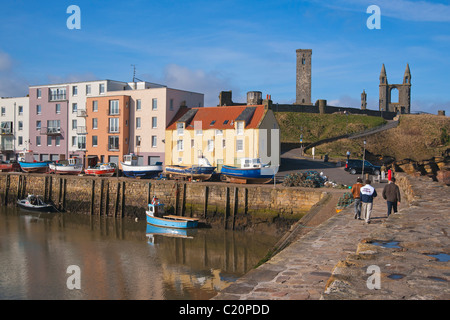 Vieux port, Saint Andrews, Fife, Scotland, Mars 2011 Banque D'Images