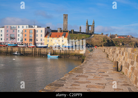 Vieux port, Saint Andrews, Fife, Scotland, Mars 2011 Banque D'Images