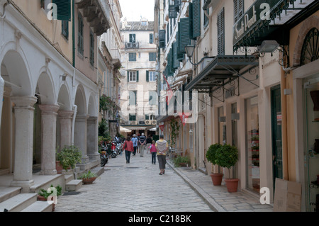 Corfou, Grèce. Octobre. Dans les rues de la ville de Corfou. Banque D'Images