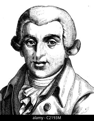 L'amélioration de l'image numérique de Johann Wilhelm Ludwig Gleim, 1719 - 1803, poète du Siècle des Lumières, Banque D'Images