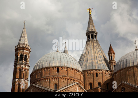 Dômes de toit et Basilica di Sant'Antonio à Padoue en Italie. Banque D'Images