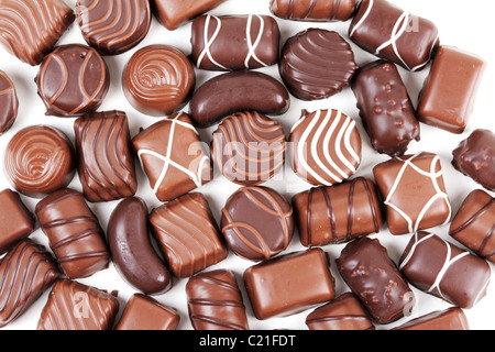 Confiserie chocolat isolé sur fond blanc Banque D'Images