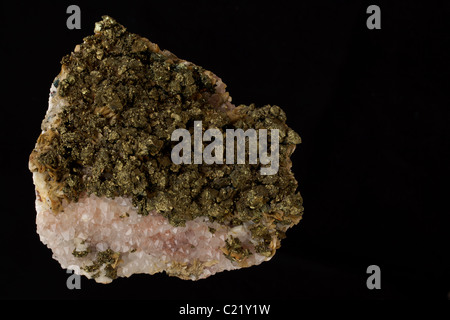 Quartz et sidérite chalcopyrite Calcite Dolomite - Hartenstein près de Schneeberg en Saxe en Allemagne Banque D'Images