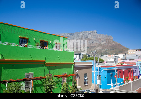 Bo Kaap Maisons lumineuses à Cape Town Banque D'Images