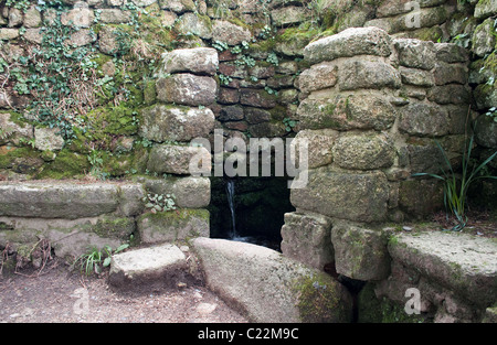 La ' ' l'eau sainte et dans l'ancienne chapelle près de Madron Boswarthen à Cornwall, UK Banque D'Images